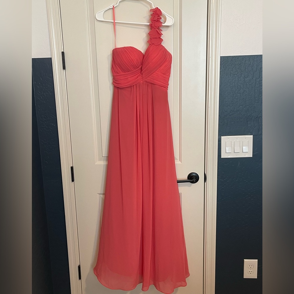 Ever Pretty One Shoulder Bridesmaid Dress Coral Size 6